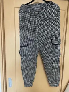 adidas ギンガムチェック　カーゴパンツ