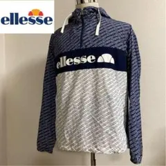 エレッセ アノラック ナイロン パーカー ネイビー 総柄 XLサイズ