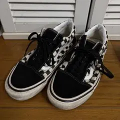 VANS Style 36 ブラック　チェッカー スニーカー 8.5 26.5