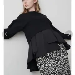 極美品　24200円　エレンディーク　バックプリーツレイヤードニット