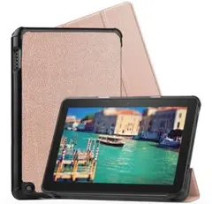 新品未使用 ローズゴールドケースタブレットパソコン PC カバー ピンクゴールド