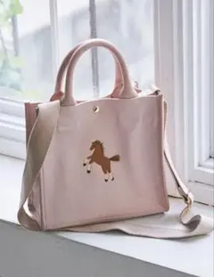 セブンテンバイミホカワヒト ワンポイント刺繍トートバッグ(ピンク/ミニ)