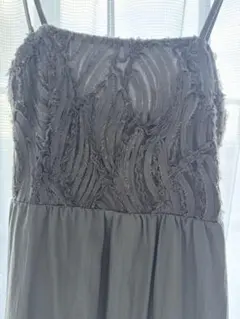 異素材切替キャミソールワンピース nr374 グレー F