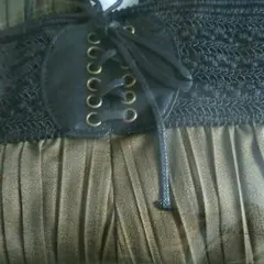 2018購入　プリーツスカーチョ　カーキ　LL