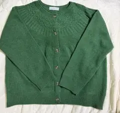 【4L】グリーン カーディガン　アウター　ニット 大きいサイズ
