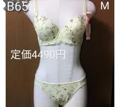 花柄 B65 ブラジャーショーツセット M