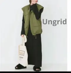 ＊ Ungrid【WEB限定】ナイロン混ミリタリールーズベスト