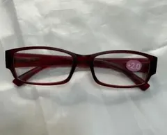 老眼鏡　 +2.0 ワインレッド