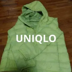 【UNIQLO】 フード付きダウンコート 140 ライトグリーン