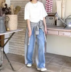 新品タグ付 ニコアンド カラーマイスター 半袖 Tシャツ 白T ホワイト L