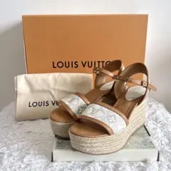 【美品】 ルイヴィトン サンダル 厚底 エスパドリーユ レザー モノグラムのサムネイル