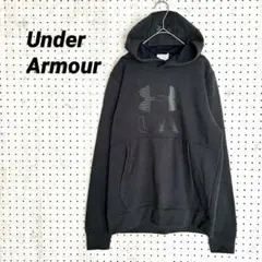 アンダーアーマー ロゴパーカー 裏起毛 防寒（SM）ブラック フィットシルエット