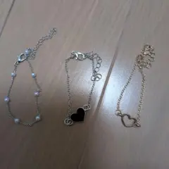 パールとハートモチーフのブレスレット3点セット