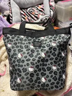 【新品】サンリオ　キティ ヒョウ柄バケツ型トートバッグ★大容量！