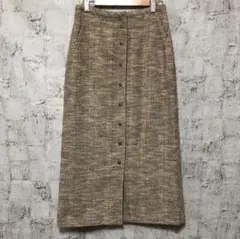 【BEAUTY&YOUTH UA】ツイードチェック ロングタイトスカート S
