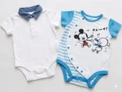 ミッキー・ドナルド柄ロンパース & GAP襟付きボディスーツ