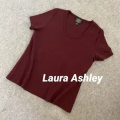 Laura Ashley ローラアシュレイバーガンディ 花柄 半袖TシャツM