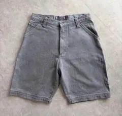 90s USA製 QUIKSILVER グレー デニム ショート パンツ サーフのサムネイル