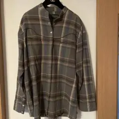 Pendleton ニコアンド　チェック柄ネルシャツ Lサイズ グレー系　男女