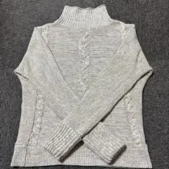 GAP タートルネック ケーブル編みコットンセーター XS ベージュ系