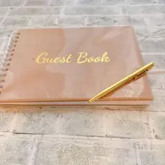 S ゲストブック ベージュ おしゃれ　上品　結婚式　発表会