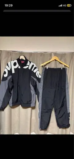 Supreme ナイロンジャケット・パンツセット L ブラック/グレー