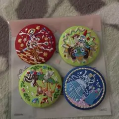 Disney Characters 刺繍缶バッジビスケット4種
