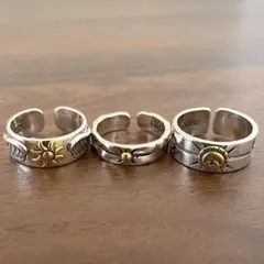 シルバー925刻印 ヴィンテージリング 3点セット ナバホ風 メンズ 指輪