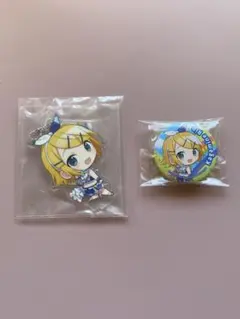 ラッキーくじ プロセカ Vol.3鏡音リン アクスタキーチェーン 缶バッジセット