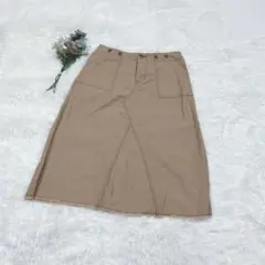 ニコアンド/niko and... ロングスカート ベージュ フリンジ 01