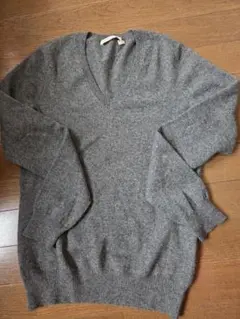 UNIQLO　カシミヤ100%　Vネックニット グレー　サイズM