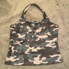 迷彩柄ホルターネックタンクトップ