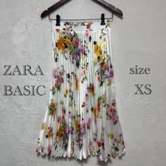 ZARA BASICザラベーシック ミディ丈 花柄プリーツスカート