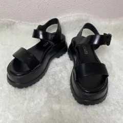 STACCATO スタッカート 厚底サンダル 23cm 黒のサムネイル