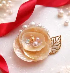 ナミマガシワのお花ブローチ①❤ 幸運を呼ぶアクセサリー 母の日ギフト