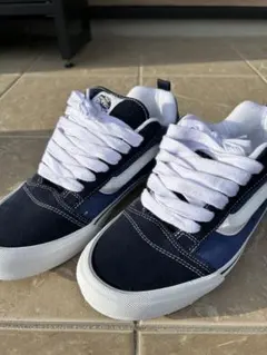 極太シューレース】VANS KNU SKOOL ニュースクールブルー×ブラック 