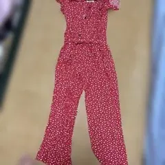 H&M 赤い花柄オーバーオール130