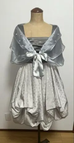 【MAITRESSE】シルバードットパーティードレス