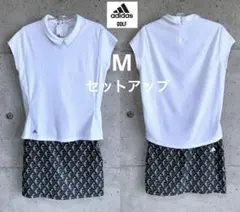 美品】森田遥着用モデル アディダスゴルフ セットアップ モックネック＆スカートM 美品】森田遥着用モデル アディダスゴルフ セットアップ モックネック