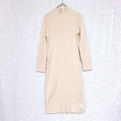 3252 マーキュリーデュオ　リブニットワンピース　ロング　サイドスリット