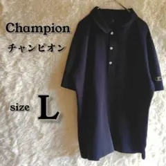 Champion チャンピオン ポロシャツ 黒 Lサイズ ロゴ 半袖のサムネイル