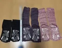 ヨガソックス 3足セット 滑り止め付き オープントゥ