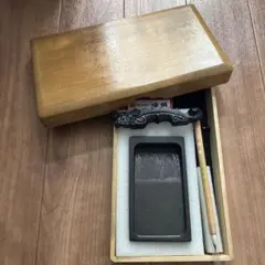 写経セット 硯 墨 筆 硯台 木箱入り