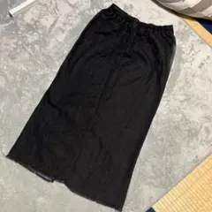 ブラックデニム スリットロングスカート