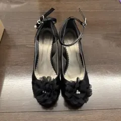 axes femme お花コサージュ付　パンプス　Lサイズ【ねこ様】