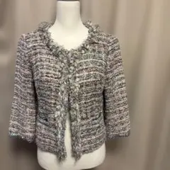 ツイード ノーカラージャケット フリンジのサムネイル