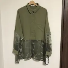 新品タグ付き、ヤマダヤ RADIATE シアー切替ドルマンシャツ 秋服