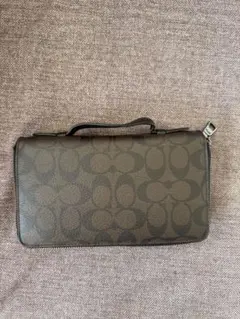 Coach ダークブラウン 長財布　バック型