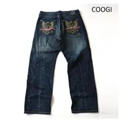 COOGI クージー 刺繍デニム 色落ち ダメージ B系 バギー W36L34のサムネイル