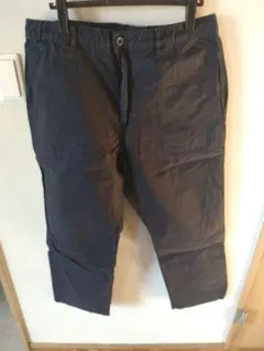 UNIQLO ワイドパンツ XL ネイビー 100%綿
